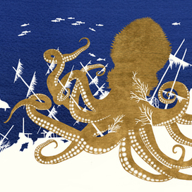 Иллюстрация к стихотворению Альфреда Теннисона"Кракен" 