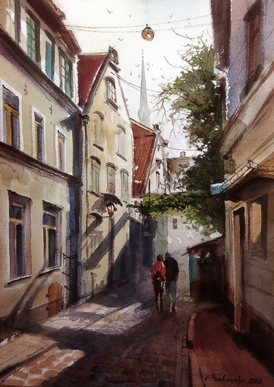 ,,Тихая улочка Старой Риги,,Латвия