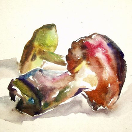 традиционные материалы. акварель. Грибы