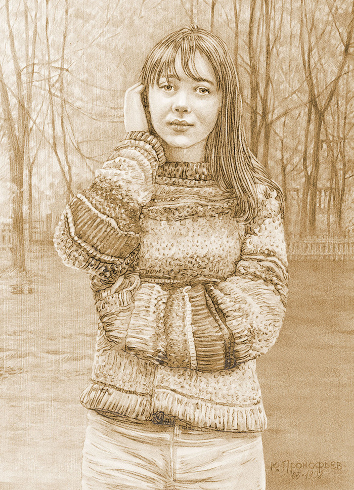 Тамара.,портрет моей ученицы (1998 г.)