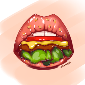 Иллюстрация "Губы-гамбургеры"
