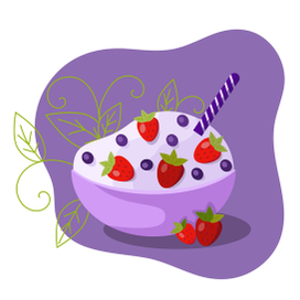 Векторная  иллюстрация  йогурт