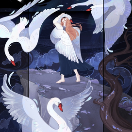 Wild Swans illustration