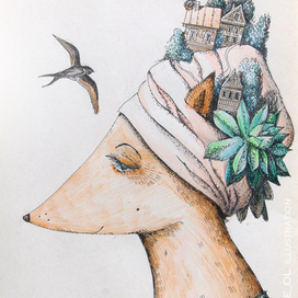 Лисица в стиле модерн