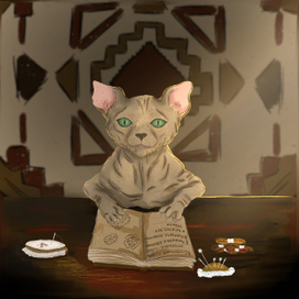 Кот вышивальщик