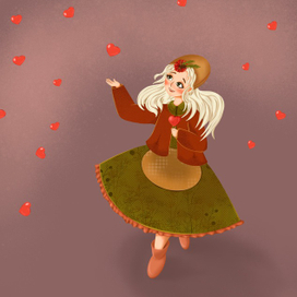 Девочка с сердцами