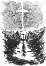 Иллюстрации к произведению И. Шмелёва "Солнце мёртвых" . Бумага А4, тушь, перо.