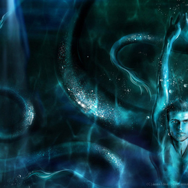  ПОРТРЕТ ПЛОВЦА в образе ЧЕЛОВЕКА-ДРАКОНА.