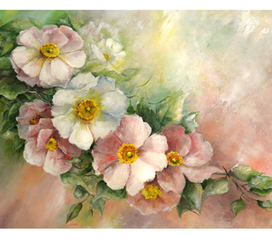 Триптих Цветущий шиповник