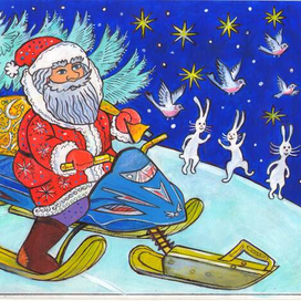 "Дед мороз"Иллюстрация для  обложки журнала -"Левша".Редакция Юный Техник.