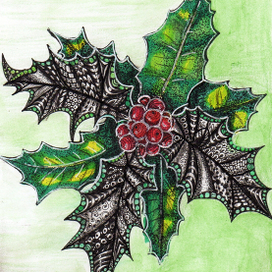 Остролист с элементами зентагла