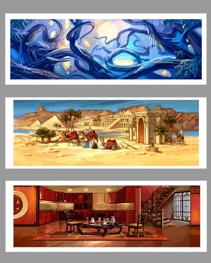 скетчи игровых локаций 