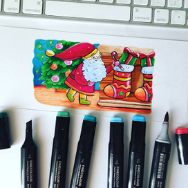 Cанта кладет подарки