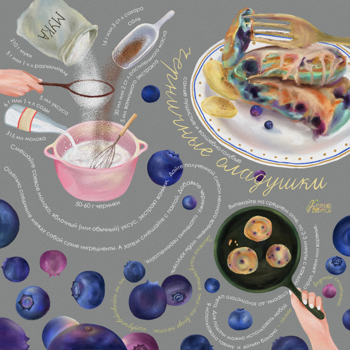 Самый запутанный рецепт черничных оладушек