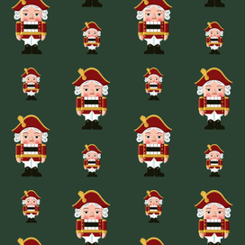 Паттерн новогодний с Щелкунчиком