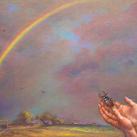 Иллюстрация с стихотворению Льва Квитко "Жучок"