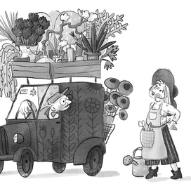 Фургон с растениями 