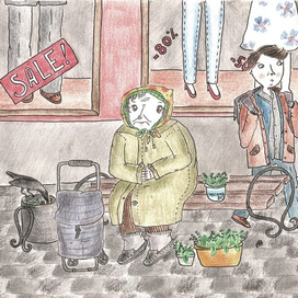 Бабушка с ландышами