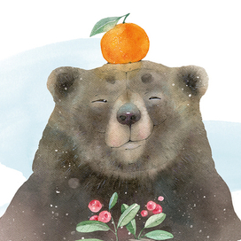 Медведь с апельсином и клюквой