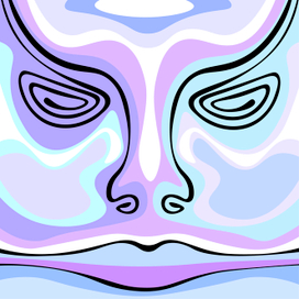 Лицо из линий. Божок. Face from lines.