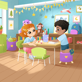 иллюстрация для детской книги. Детский сад