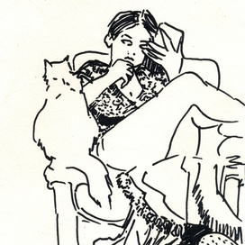 Ксюша и белый кот