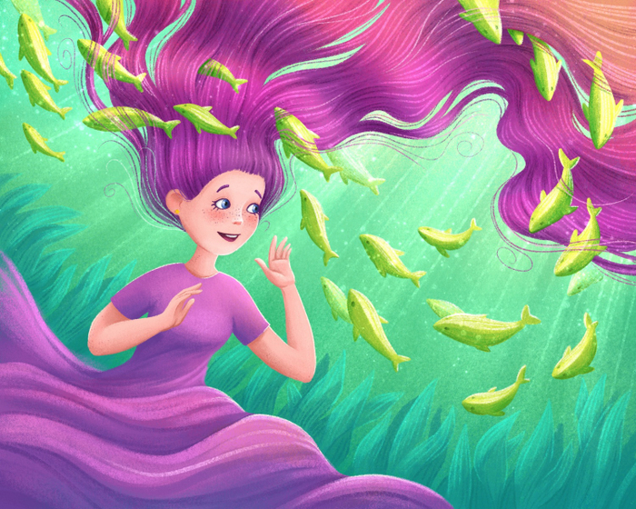 Рыба в волосах.