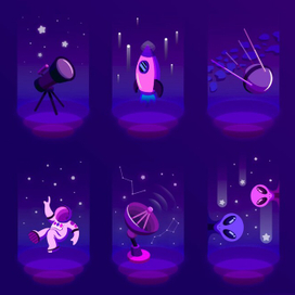 Стикеры, тематика "Космос"