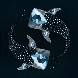 Whale shark - Cornerupine (Trillion cut) / Crystal