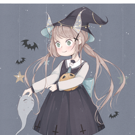 Открытка "Маленькая ведьма".