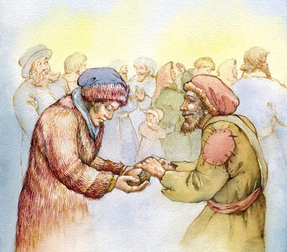 Иллюстрация для обложки к книге Е.Н.Опочинина "Подаяние нищего" 