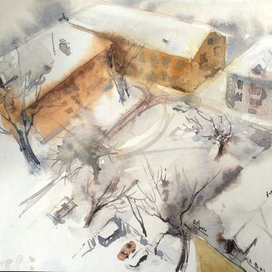 Вид из окна в детской 