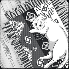 Кошка на ковре