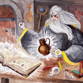 иллюстрация к сказке Ученик чародея