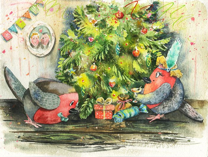 Новый год снегириков 