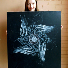 каллиграфия на холсте