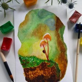 Жучок на грибочке