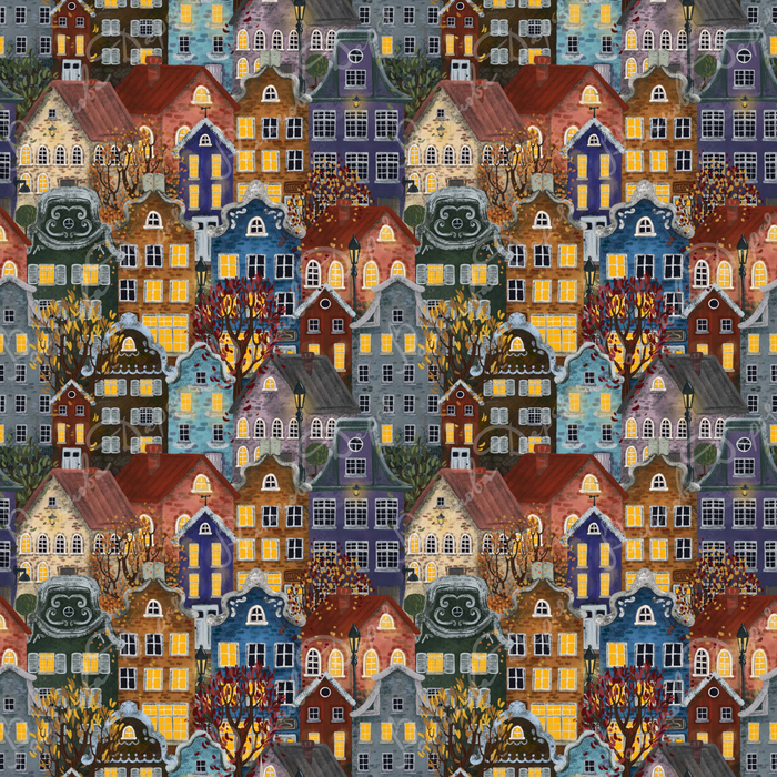 Паттерн бесшовный «Домики»