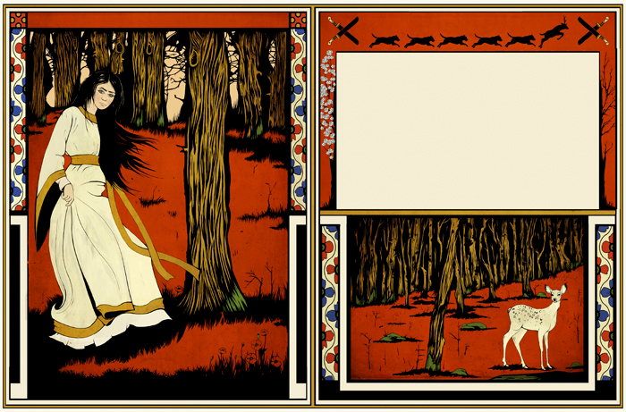 Иллюстрация к сказке братьев Гримм  "Белоснежка"