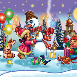 иллюстрация для новогодней упаковки