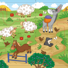 Разворот книжки "Кто живёт на ферме"