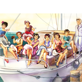 Vintage 50's Pinup Girls, барышни-сотрудницы, обложка