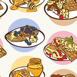 Вафли. Вафля с начинкой (ягоды, мед, крем, сироп)