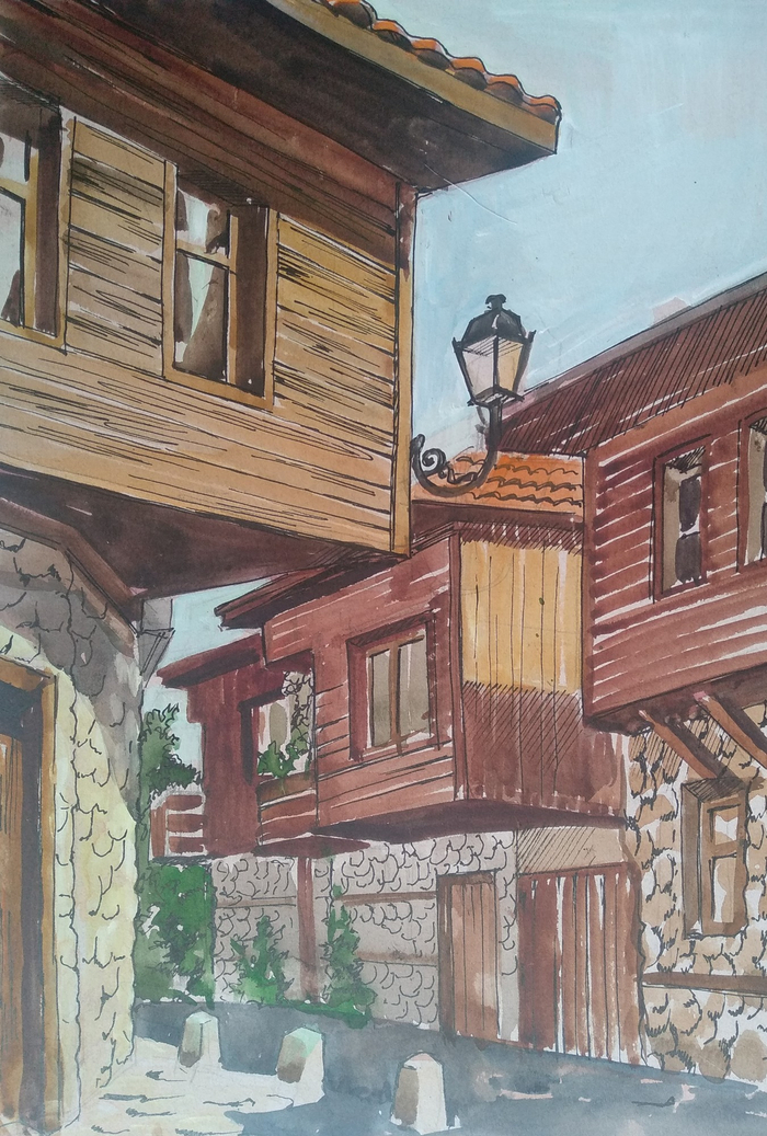 Уютный старый Несебр. болгария