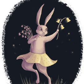 Зайка с колокольчиками