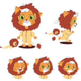 Серия персонажей для мультфильма