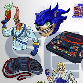 Стикеры Sega Mega Drive 2