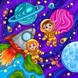 Пазл «Космические путишествиники»