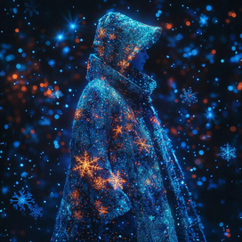 Девушка и снежинки