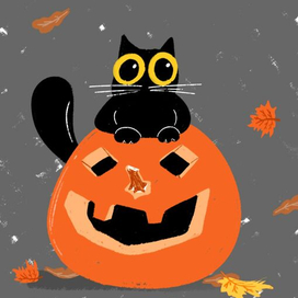 Кот в хэллоуин
